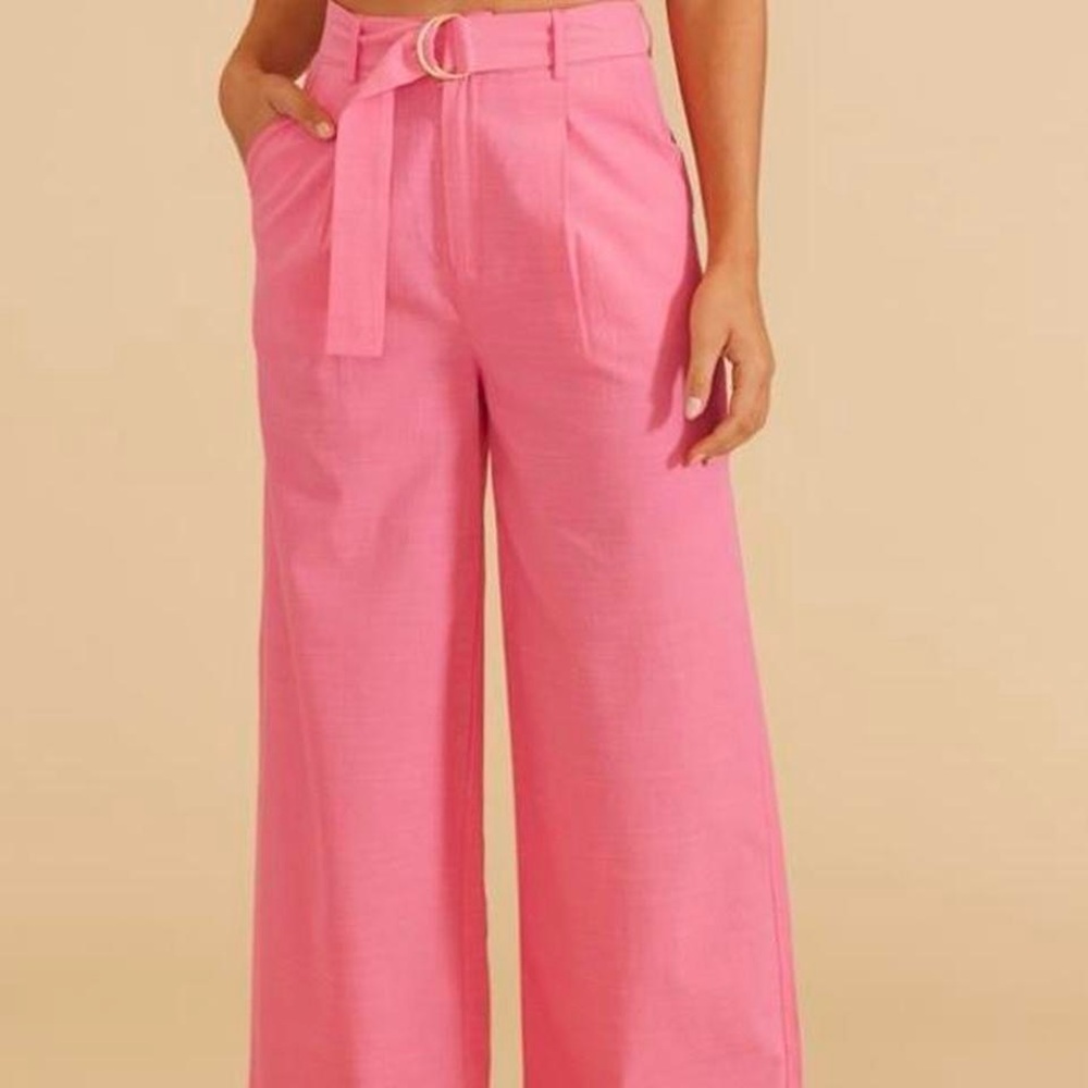 MINKPINK Vibrant Pink Wide-Leg Trousers